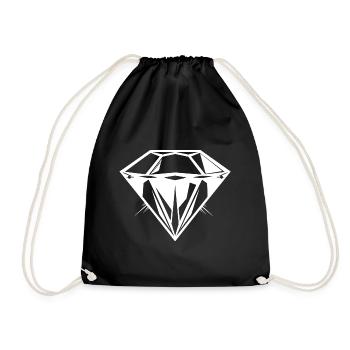 Diamond jewel symbol silhouette - Drawstring Bag - black - Front