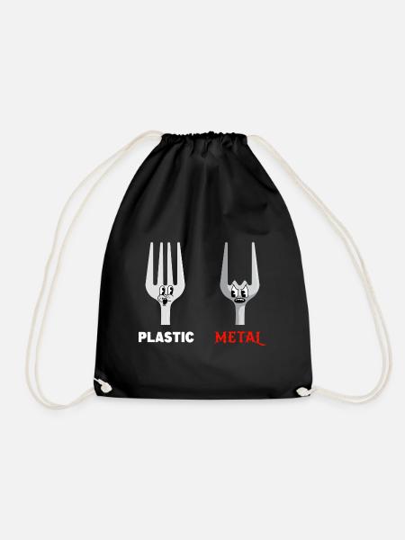 Gabel Plastic Metal Musik - Turnbeutel - Schwarz