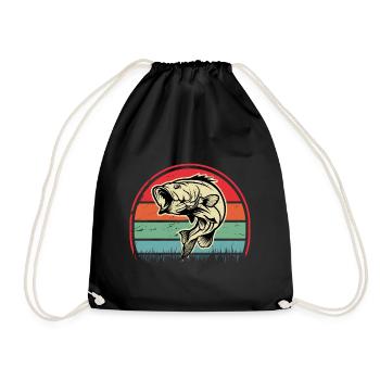 Bass Fish - Drawstring Bag - black - Front