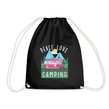 Peace Love Camping Camp de vacances Camping gratuit - Sac de sport léger - noir - Devant