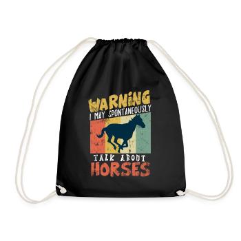 riding horse eqeuestrian funny stallion horseback - Turnbeutel - Schwarz - Vorne