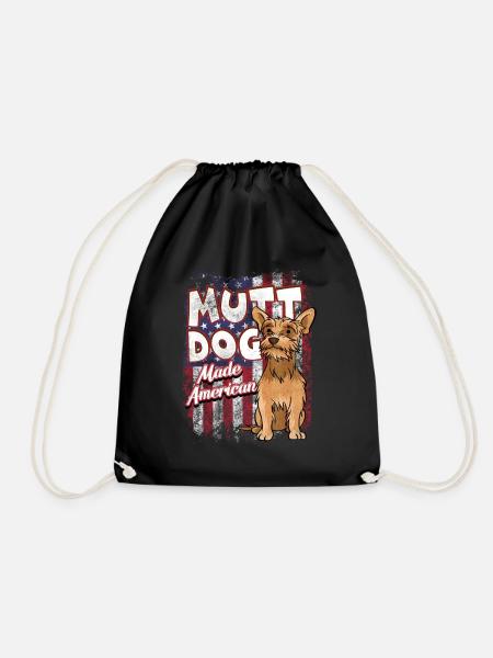 MUTT American Made Tea Awesome Mutt Dog - Drawstring Bag - black