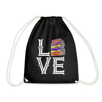 Love Reading Books For Book Lover - Turnbeutel - Schwarz - Vorne