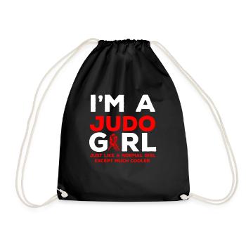 Judo Girl Fighter Martial Arts Sports Asia - Drawstring Bag - black - Front
