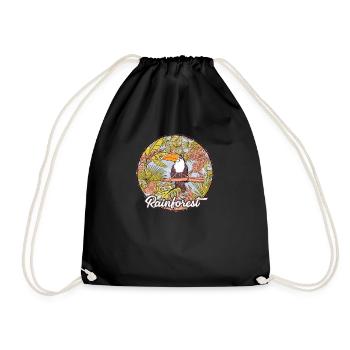 Pelican jungle rainforest tropics environmental protection - Drawstring Bag - black - Front