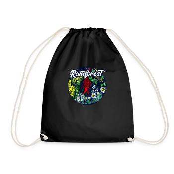 Rainforest tropics environmental protection nature climate change - Drawstring Bag - black - Front