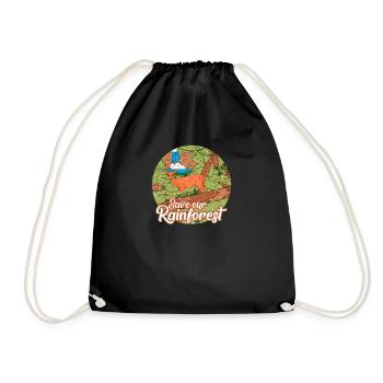 Rainforest tropics environmental protection nature climate change - Drawstring Bag - black - Front