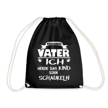 Werdender Vater - Turnbeutel - Schwarz - Vorne