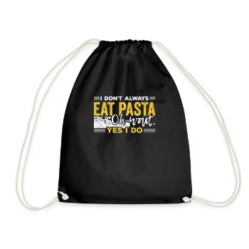 Nudeln Pasta noodles Penne Spaghetti Geschenk - Turnbeutel - Schwarz - Vorne