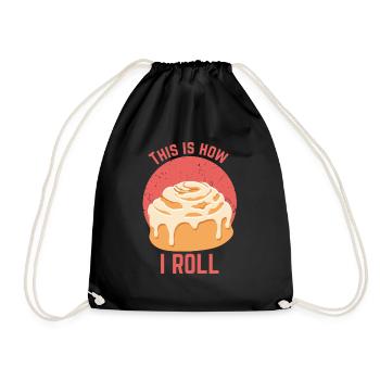 Cinnamon Cinammon Roll design I Funny biscuits - Drawstring Bag - black - Front