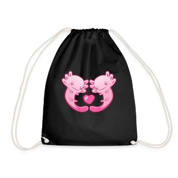 Axolotl Love Funny Amphibian Valentine Heart print - Sac de sport léger - noir - Devant