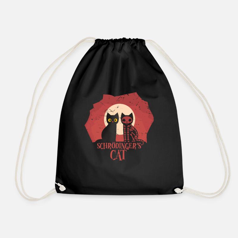 Schrodinger's Cat I Funny Dead or Alive - Drawstring Bag - black
