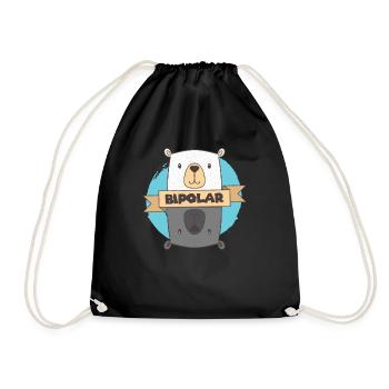 BiPolar Bear I Conception de troubles mentaux mignons - Sac de sport léger - noir - Devant