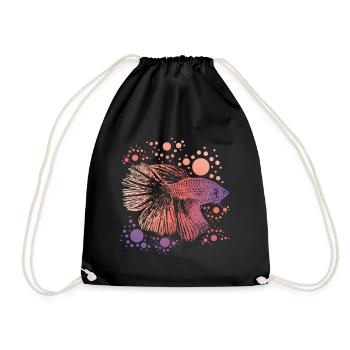 Betta Splendens Retro print I Siamese Fighting - Turnbeutel - Schwarz - Vorne