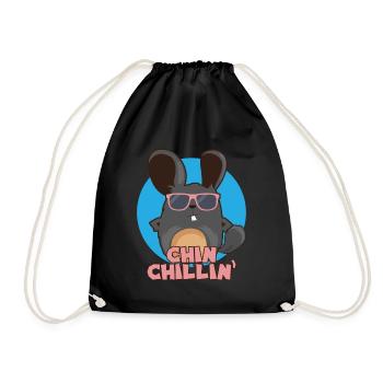 Chinchilla Chinchillin I Cool Sonnenbrille Geschenk - Turnbeutel - Schwarz - Vorne