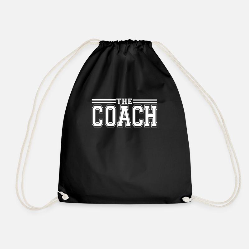 the coach - Drawstring Bag - black