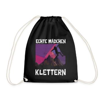 Klettern Berge Klettersport Mädchen Kletterin - Turnbeutel - Schwarz - Vorne