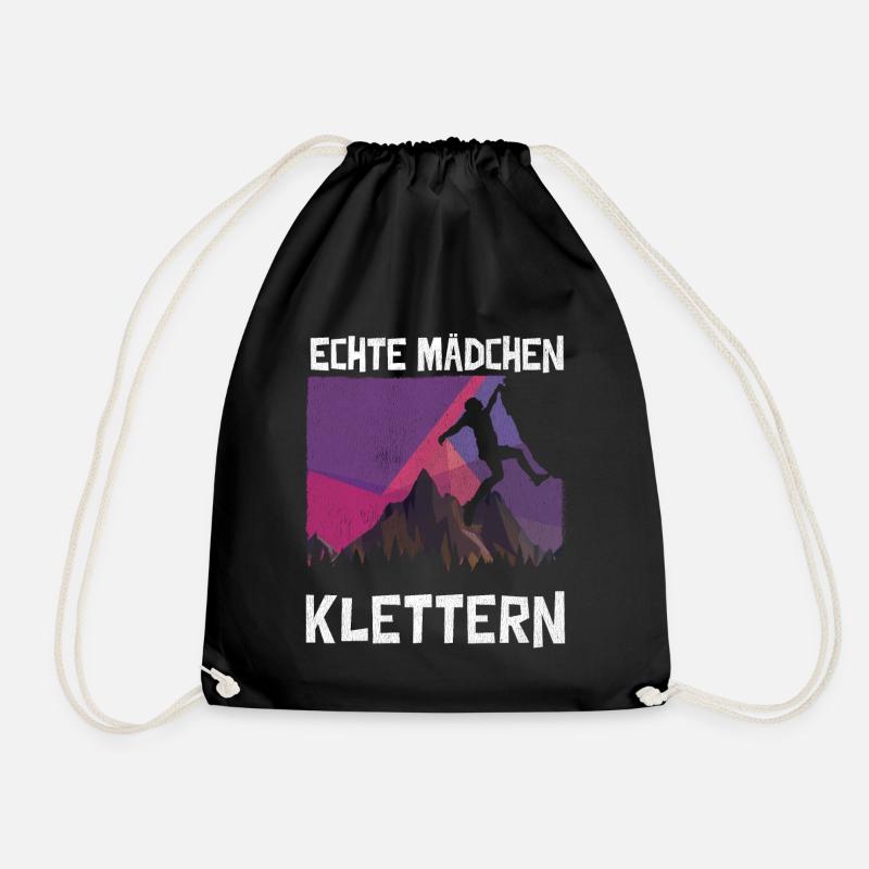 Klettern Berge Klettersport Mädchen Kletterin - Turnbeutel - Schwarz