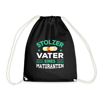 stolzer Vater Matura Maturafeier Maturant Schule - Turnbeutel - Schwarz - Vorne