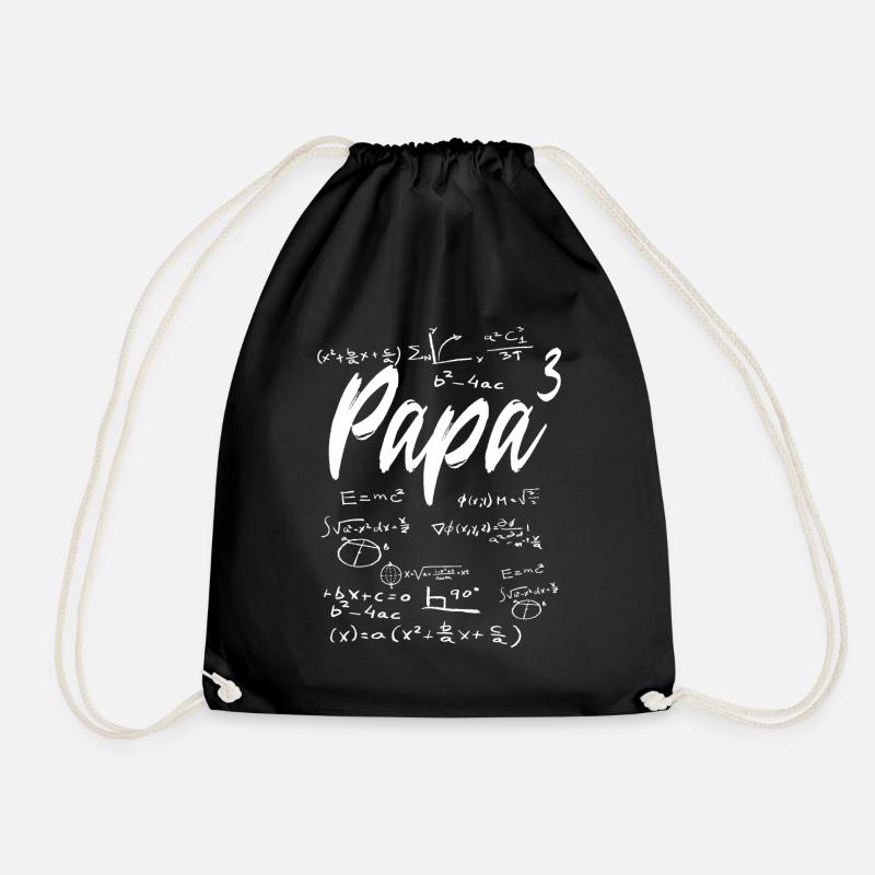 werdender Vater dreifacher Papa 3 Kinder Mathe - Turnbeutel - Schwarz