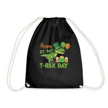 St. Patricks Day T-Rex - Turnbeutel - Schwarz - Vorne