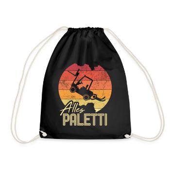 Everything Paletti sayings forklift driver & transport - Drawstring Bag - black - Front