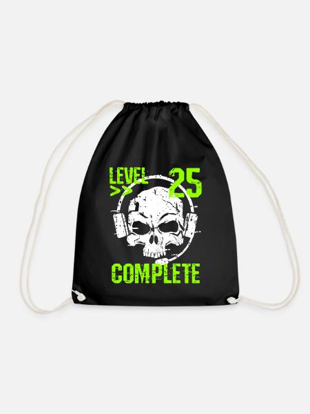 Niveau 25 Terminez le 25e anniversaire Gamer & Gambler - Sac de sport léger - noir