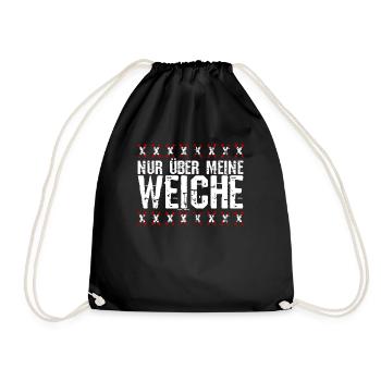 Nur über meine Weiche Modelleisenbahn Geschenk - Turnbeutel - Schwarz - Vorne