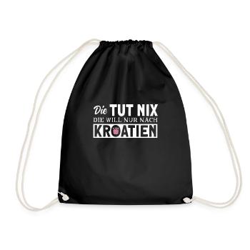 Will nach Kroatien Urlaub I Camping am Meer Partne - Turnbeutel - Schwarz - Vorne