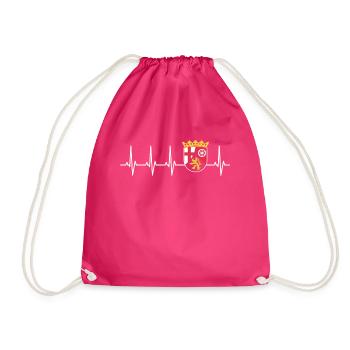 Rhineland-Palatinate flag in heartbeat ECG motif for - Drawstring Bag - fuchsia - Front