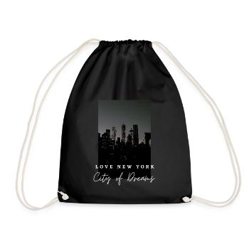 Love New York- Ville des rêves pour les fans américains - Sac de sport léger - noir - Devant