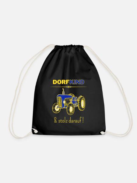 Dorfkind und stolz darauf-Fun Geschenk T-Shirt - Turnbeutel - Schwarz