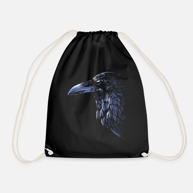 Raven dark - Drawstring Bag - black