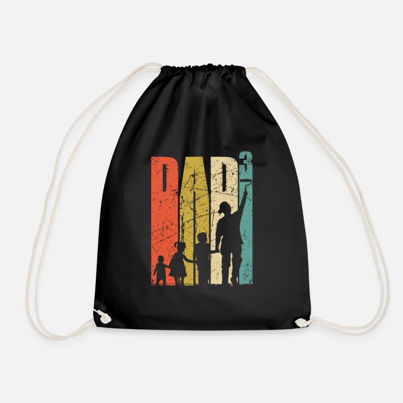 Dad hoch 3 Vater dreifacher Papa Geschenk Maler - Turnbeutel - Schwarz