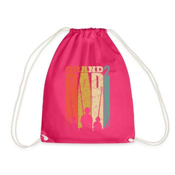 Cool pregnancy surprise grandpa design with - Drawstring Bag - fuchsia - Front