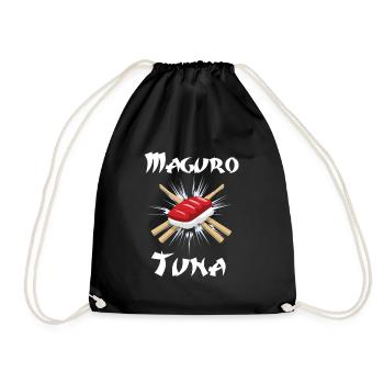Maguro Tuna Thunfisch I Japanisch Reis Algen Japan - Turnbeutel - Schwarz - Vorne
