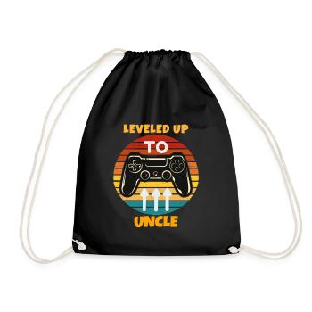 Leveled Up To Uncle - Drawstring Bag - black - Front