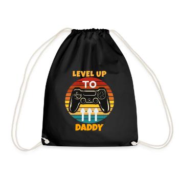 Leveled Up To Daddy - Drawstring Bag - black - Front