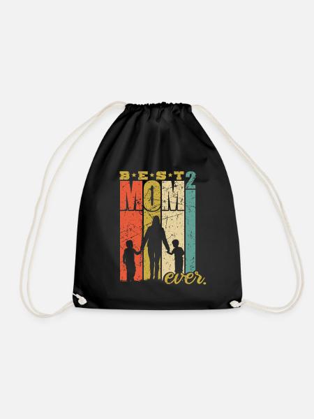 Best Mom ever zweifache Mutter Mama 2 Kinder - Turnbeutel - Schwarz
