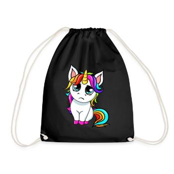 Petite licorne triste - Sac de sport léger - noir - Devant