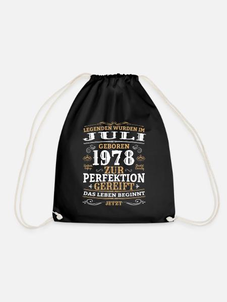 Retro Vintage Legendär Geburtstag Juli 1978 - Turnbeutel - Schwarz