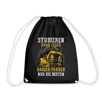 Baggerfahrer nur die besten - Turnbeutel - Schwarz - Vorne