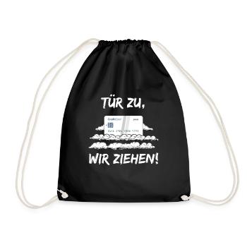 Tür zu, wir ziehen! Techno Tekkno Tekk Hard-Tekk - Turnbeutel - Schwarz - Vorne