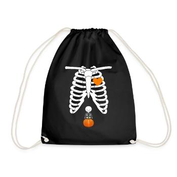 Skeleton Baby Pregnant Xray Rib Cage - Drawstring Bag - black - Front