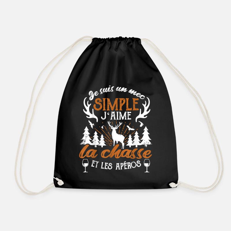 Un mec Simple J'aime la Chasse et les Apéros - Sac de sport léger - noir