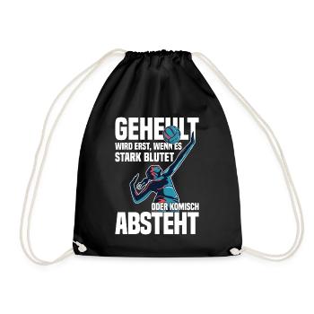 Geheult wird erst wenn es stark blutet Volleyball - Turnbeutel - Schwarz - Vorne