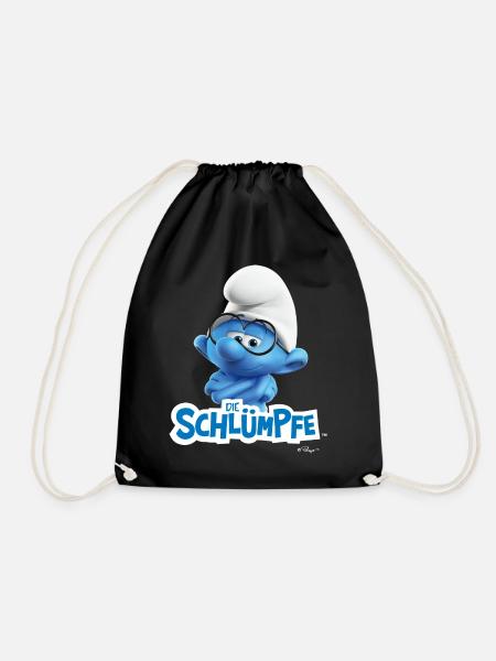 Die Schlümpfe Schlaubi Schlumpf Logo - Turnbeutel - Schwarz
