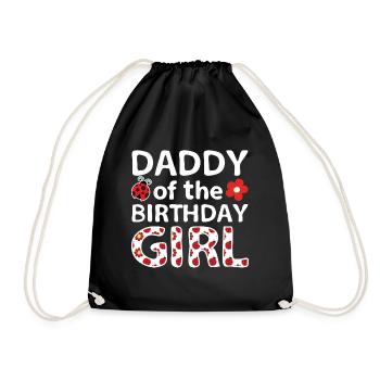 Papa de la fille d’anniversaire - Ladybug Gift - Sac de sport léger - noir - Devant