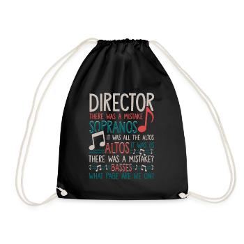 Choirmaster Soprano Alto Bass Music Musical - Drawstring Bag - black - Front
