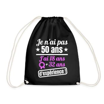 50 ans anniversaire millésime 1973 humour - Sac de sport léger - noir - Devant